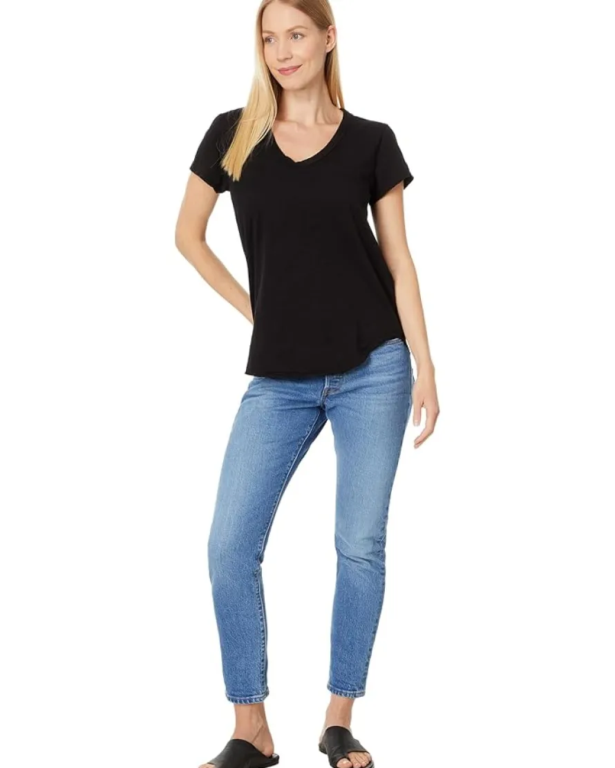 Mod-o-doc V-Neck Tee with Curved Hem Women's