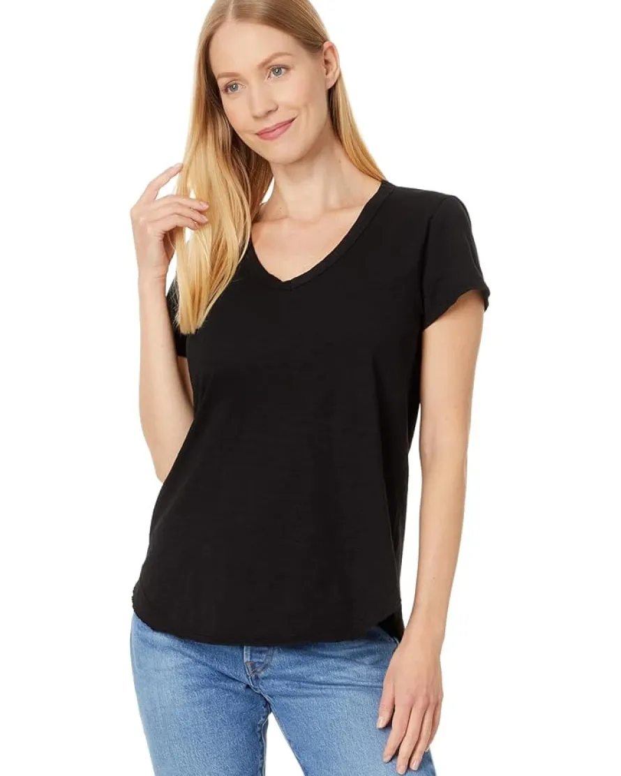 Mod-o-doc V-Neck Tee with Curved Hem Women's