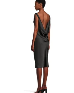 Norma Kamali Sleeveless Low Back Drape Dress Below Knee Women's