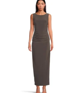 Norma Kamali Sleeveless Shirred Waist Gown Women's