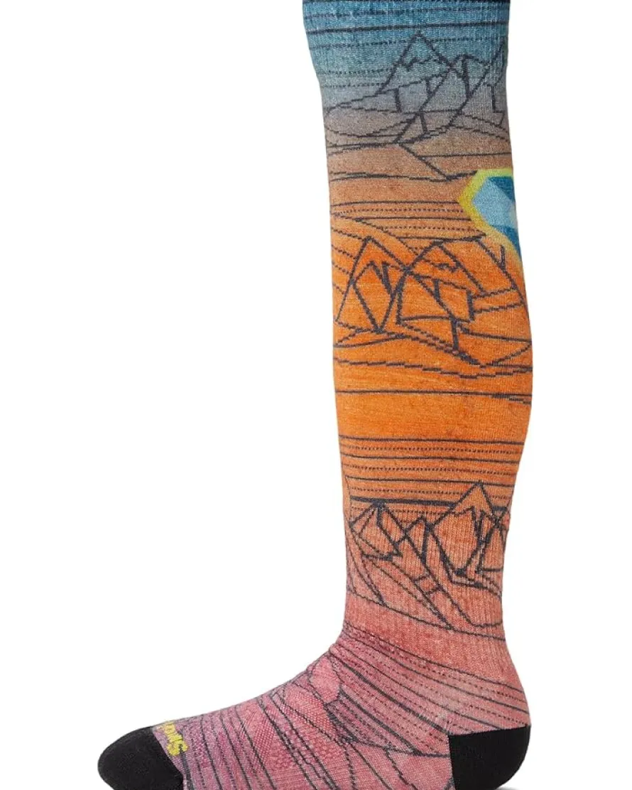 Smartwool Kids Junior Ski Zero Cushion Geo Peaks Print Over The Calf Socks (Little Kid/Big Kid)