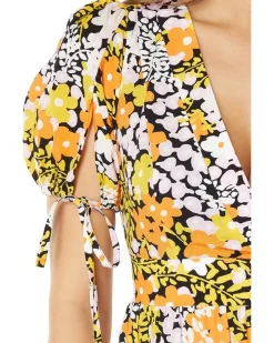 Ted Baker Safiree Printed Tie-Back Tiered Midi Dress Women's