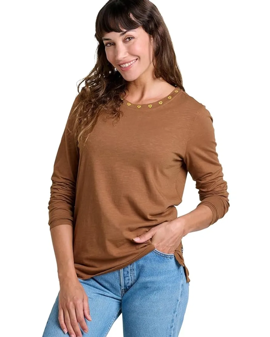 Toad&Co Primo Long Sleeve Crew Embroidered Women's