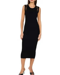 Vince Camuto Crew Neck Tank Dress With Embroidery Mesh Women's