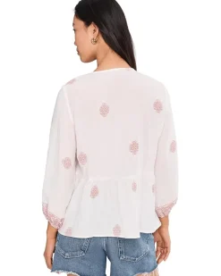 Vince Camuto Peasant Blouse With Neck Tie Women's