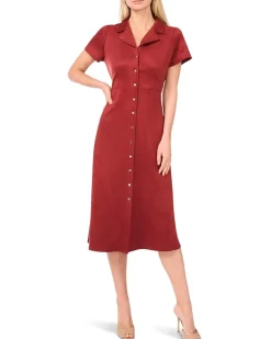 Vince Camuto Tie Back Button Down Midi Dress Women's