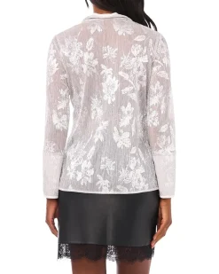 Vince Camuto V-Neck Tunic Blouse with Contrast Women's