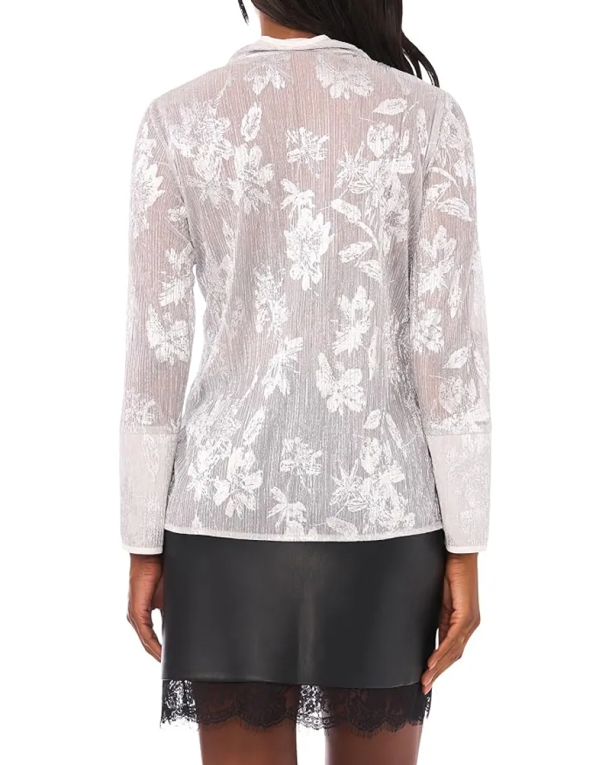 Vince Camuto V-Neck Tunic Blouse with Contrast Women's