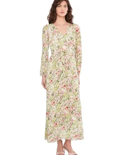Vince Camuto Wrap Front Bubble Sleeve Maxi Women's