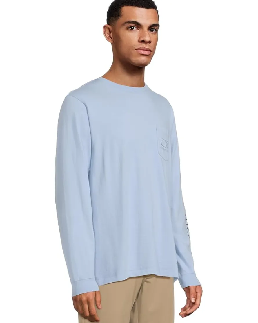 Vineyard Vines Long Sleeve Vintage Whale Pocket T-Shirt Men's